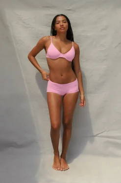 Toast Swim Boyshort Bikini Bottom - Pink Sorbet