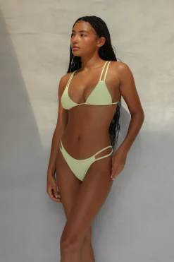 Toast Swim Double Strap Bikini Bottom - Lime Creme
