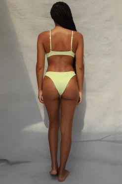 Toast Swim High Hip Bikini Bottom - Lime Creme