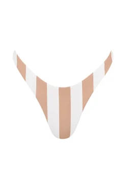 Toast Swim High Hip Bikini Bottom - Natural Cabana Stripe