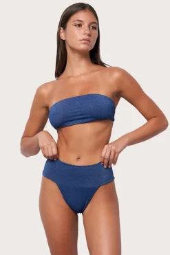 Toast Swim Slide Bandeau Bikini Top - Abyss Shimmer