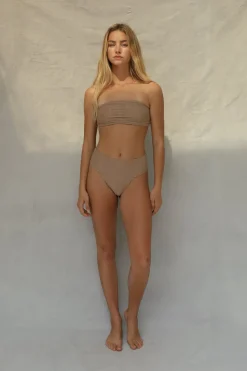 Toast Swim Slide Bandeau Bikini Top - Natural Wave