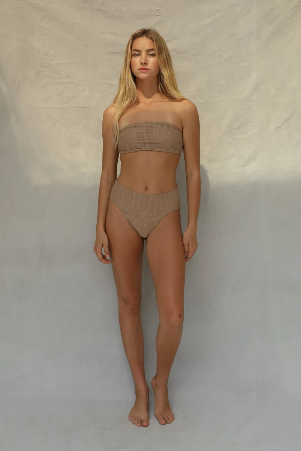 Toast Swim Slide Bandeau Bikini Top - Natural Wave