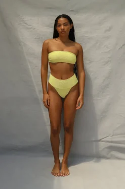 Toast Swim Slide Bandeau Bikini Top - Lemon Fizz