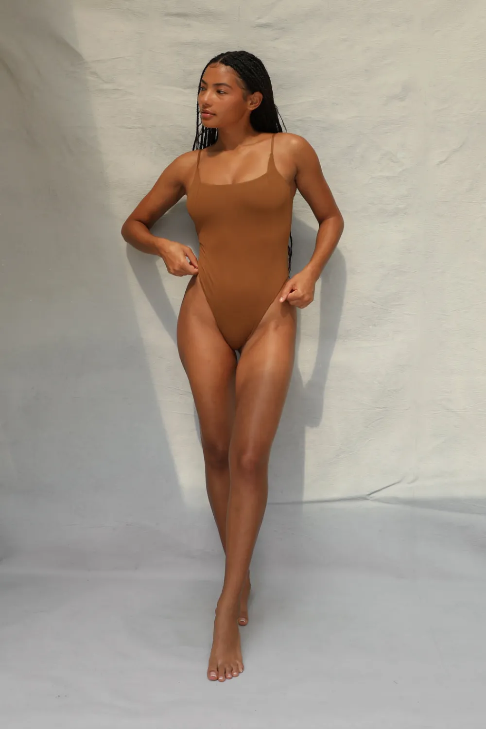 Toast Swim Square Neck One Piece - Toffee